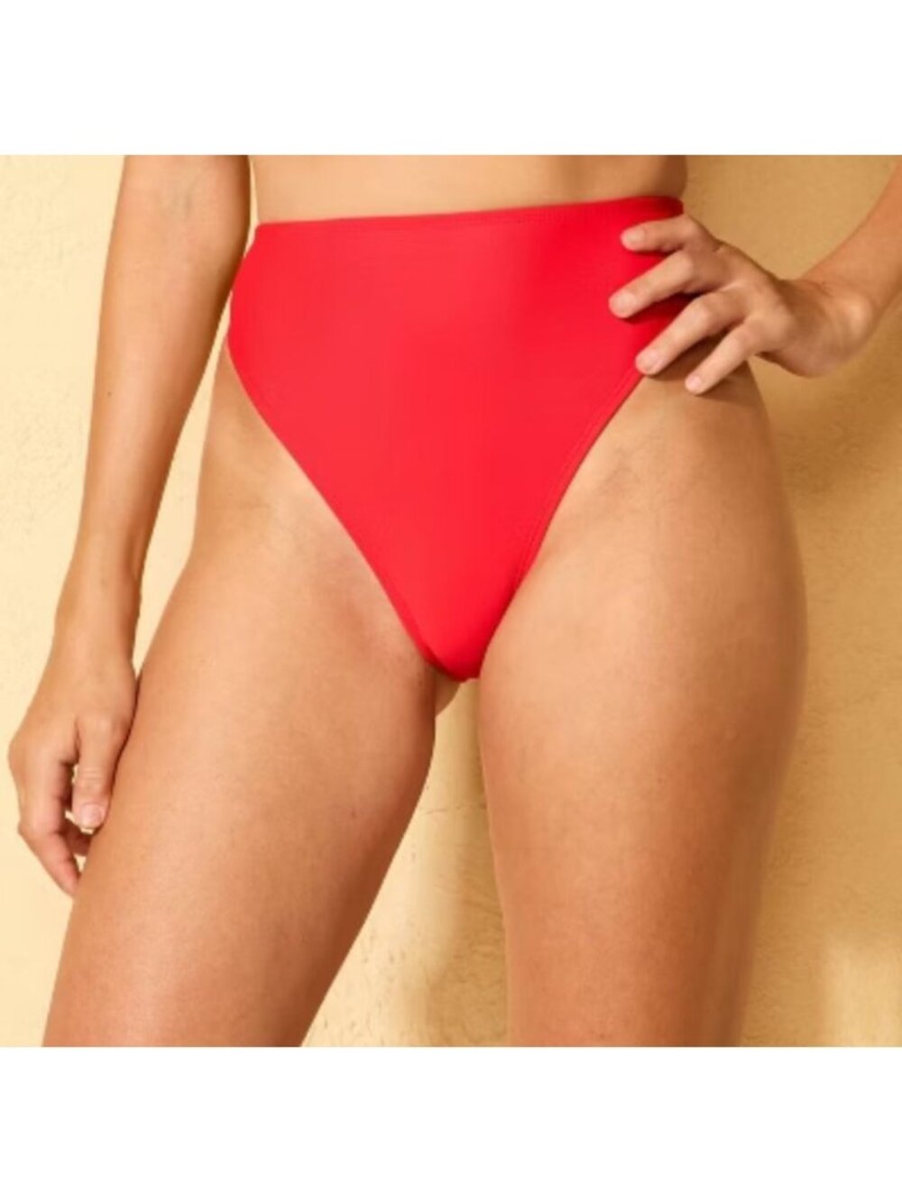 NWOT Wild Fable Solid Red Bikini Bottom XXS High Waist‎ High Leg Extra Cheeky
